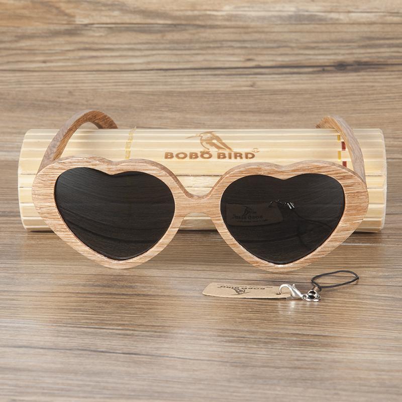 Heart Shape Wooden Sunglasses